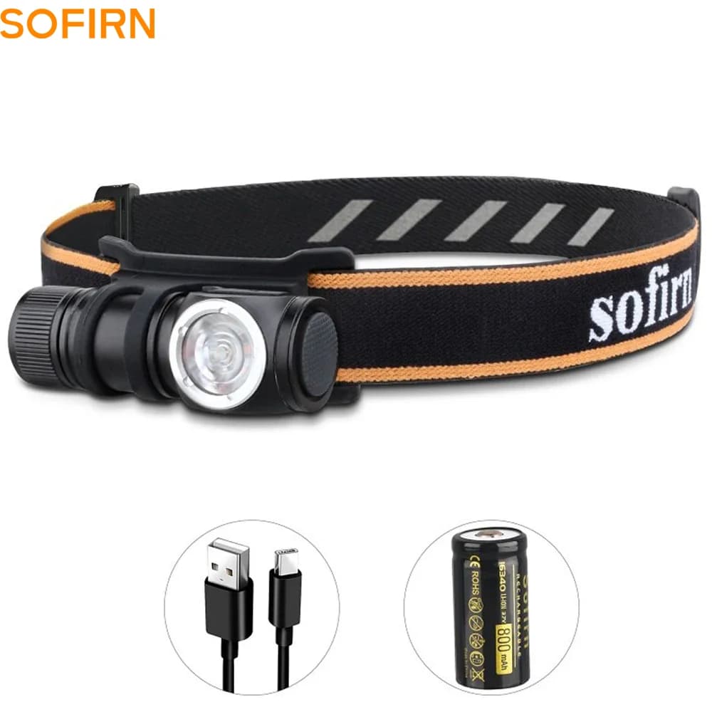 Sofirn HS10 USB C Rechargeable Mini 16340 Headlamp 1100lm TN3535 90CRI Angle Flashlight TIR Optics with Magnet Tail 2 Groups
