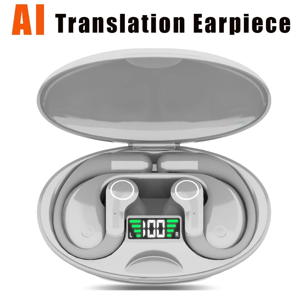 Ai Translator Earbud Device Real Time 2-Way Translations Supporting 150+ Languages For Travelling Learning Shopping Business