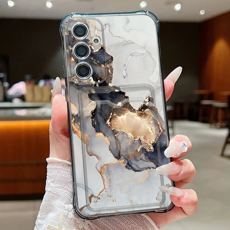 Retro Marble Pattern Wallet Case For Samsung Galaxy A57 A37 A17 A16 A56 A36 A55 A54 A15 S26 S25 S24 S23 Ultra S25 FE Phone Cover