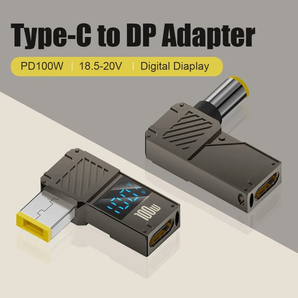 PD100W Type-C To DC Plug Converter USB C To DC Laptop Charging Adapter Power Charger Connector Tip for Lenovo Thinkplus HP DELL