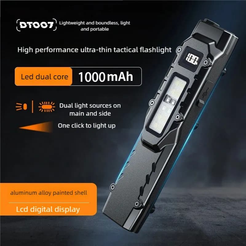Dimmable COB LED Work Light Type-C Rechargeable Flashlight with Magnetic &Hook Power Bank Inspection Lamp for Car Repair Camping
