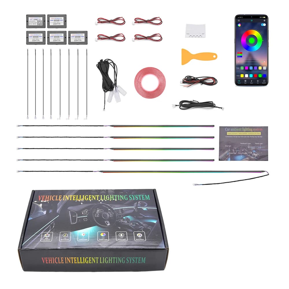 Hot Selling Car Ambient Light Kit 18 in 1 Interior Led Car Lights Symphony Led Strip Light RGB for Car