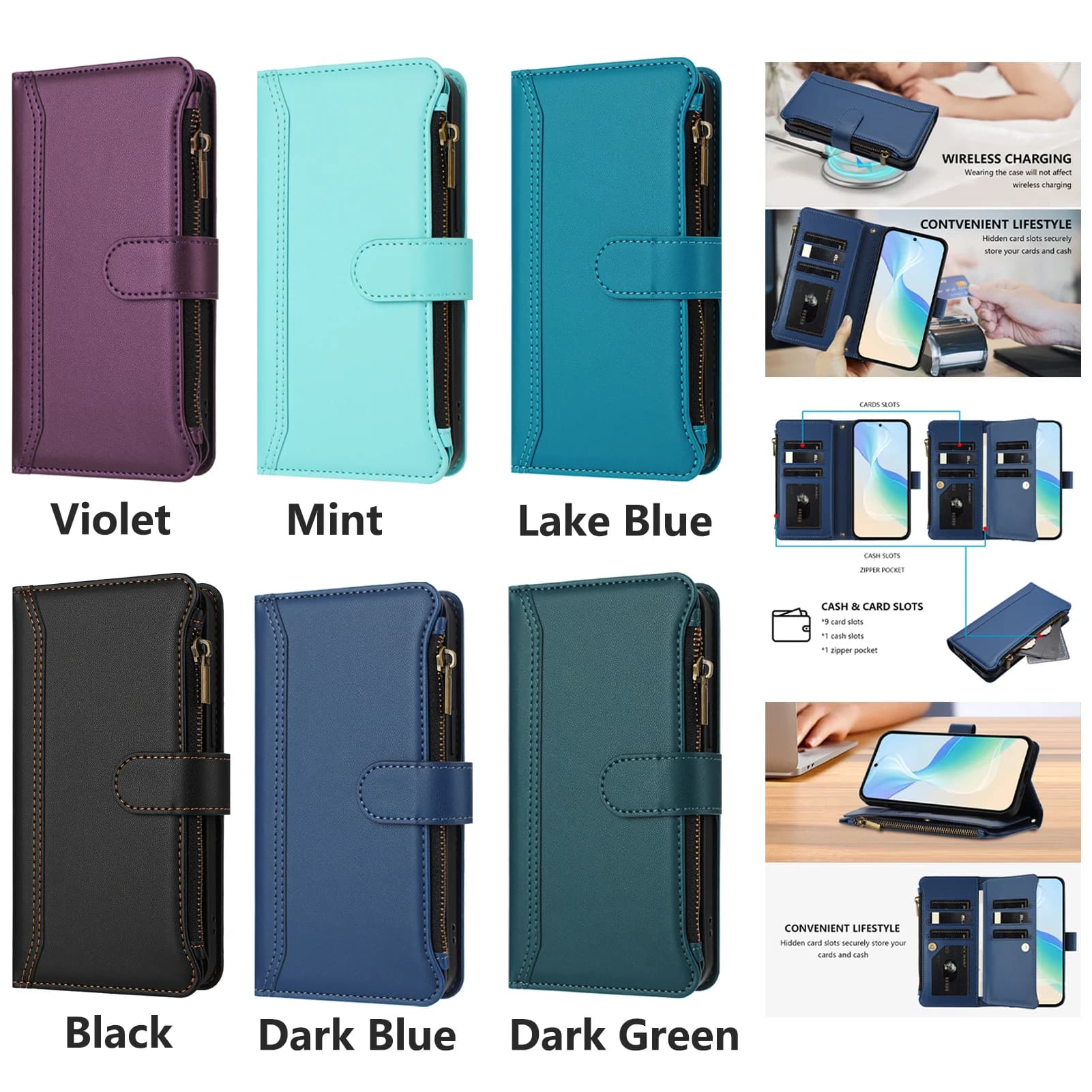 PU Leather Crossbody Flip Wallet Phone Case For Honor 600 Lite 400 Pro 200 X9D X8D X7D Play 10 X5C X5B X9C X6B X7C 85C X60 Cover