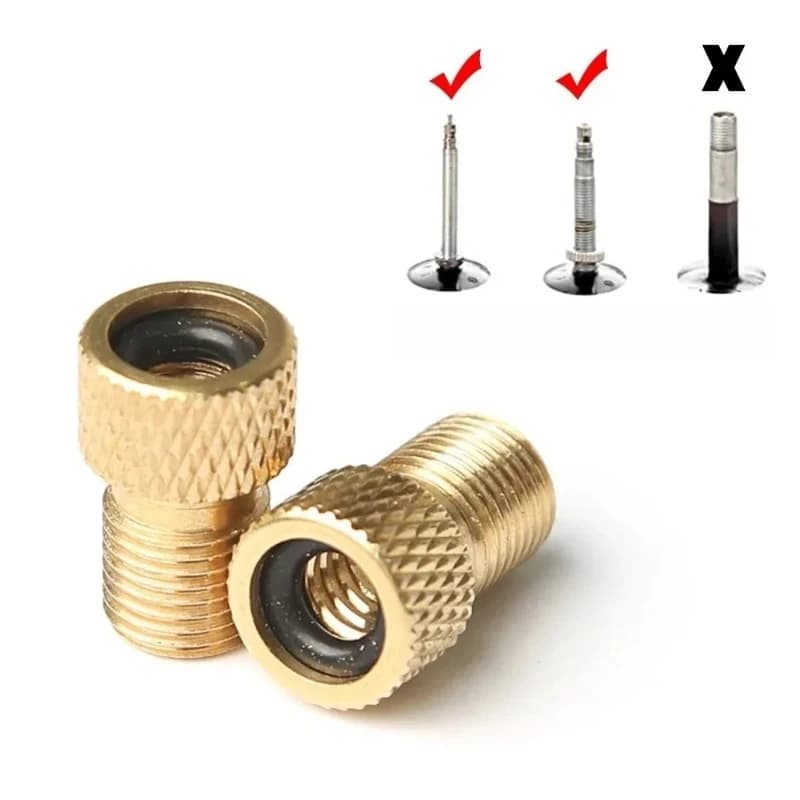 Copper Golden Bike Tire Valve Adapter F/V to A/V Converter Bicycle Pump Connectors Tire Maintenance Accessory