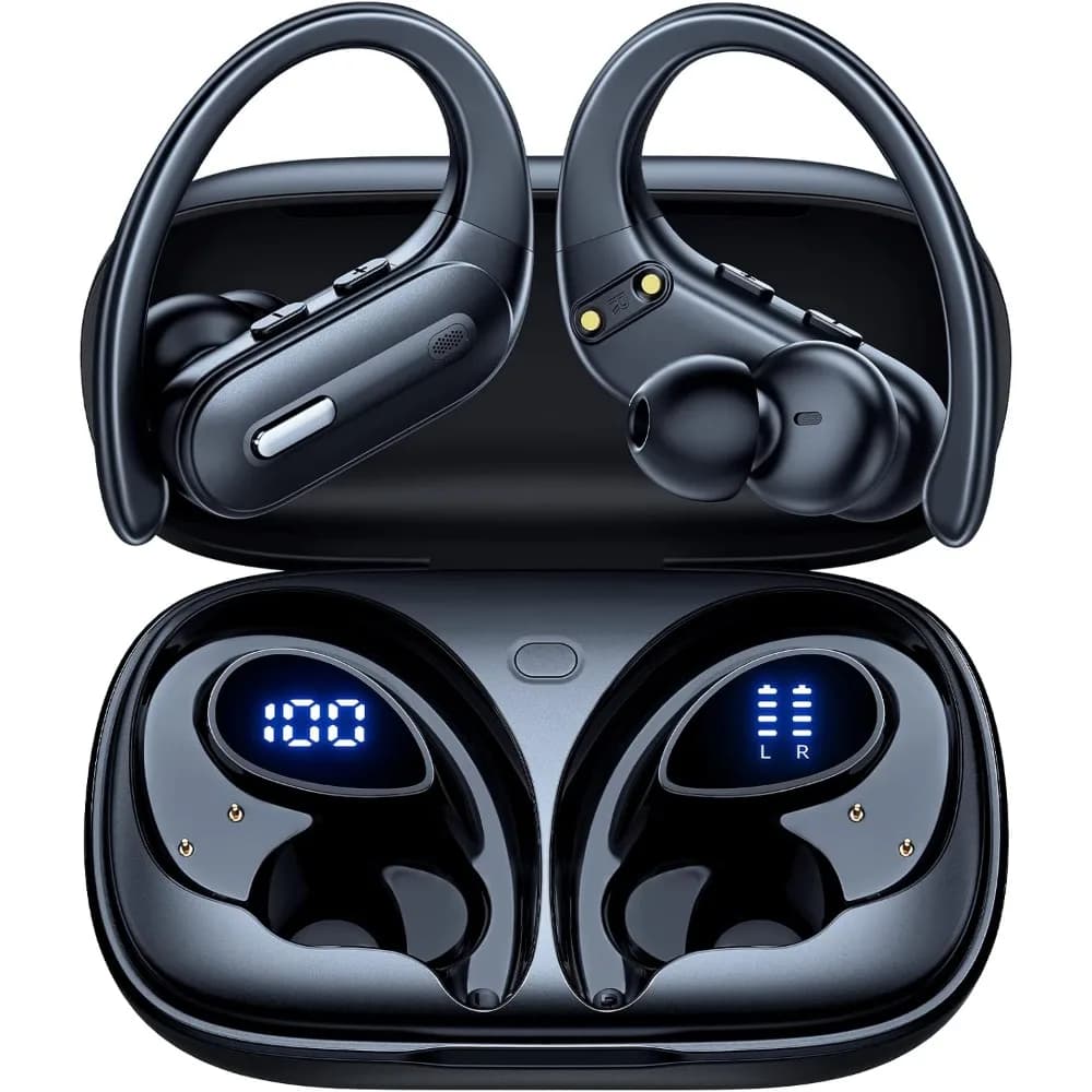Wireless Earbuds with Noise Cancelling, 90-Hour Playtime, Hi-Res Audio, and Water-Resistant Design for Sports and Running