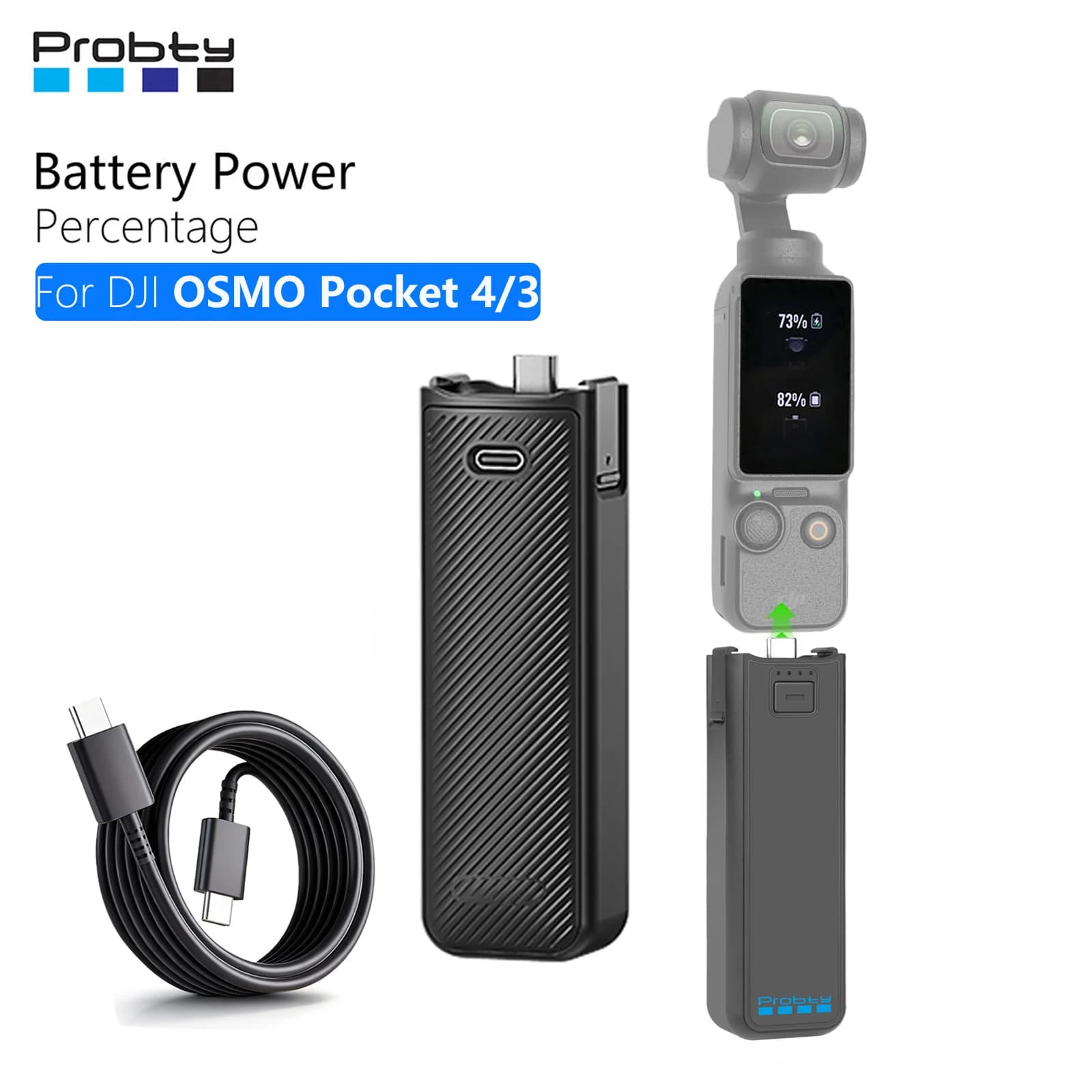 Original Probty For Osmo Pocket 4/3 Battery Handle for Osmo Pocket 3 Camera