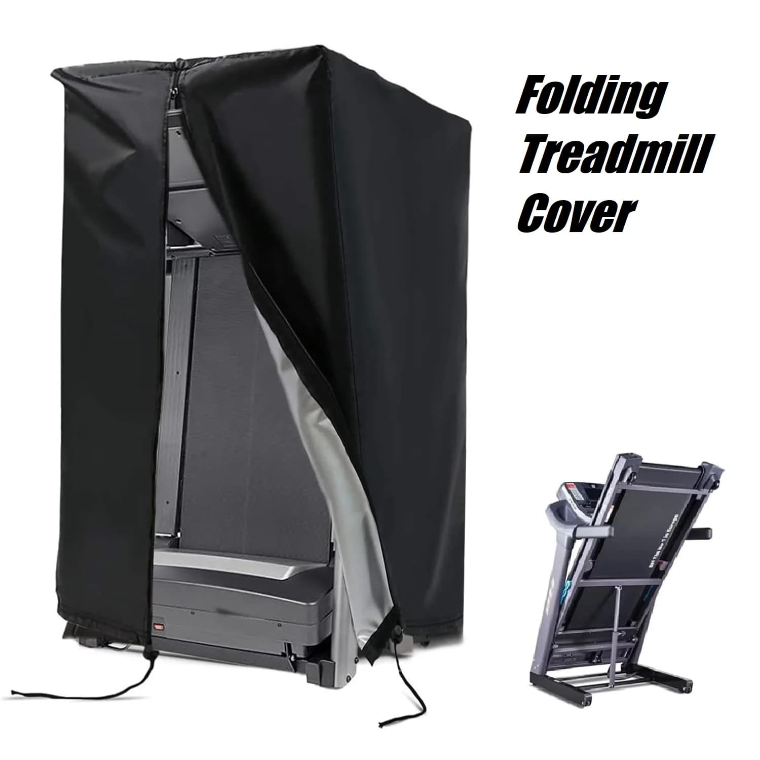 Folding Treadmill Cover, Waterproof & Dustproof Treadmill Cover with Zipper, Exercise Machine Protector for Home, Sport, Fitness