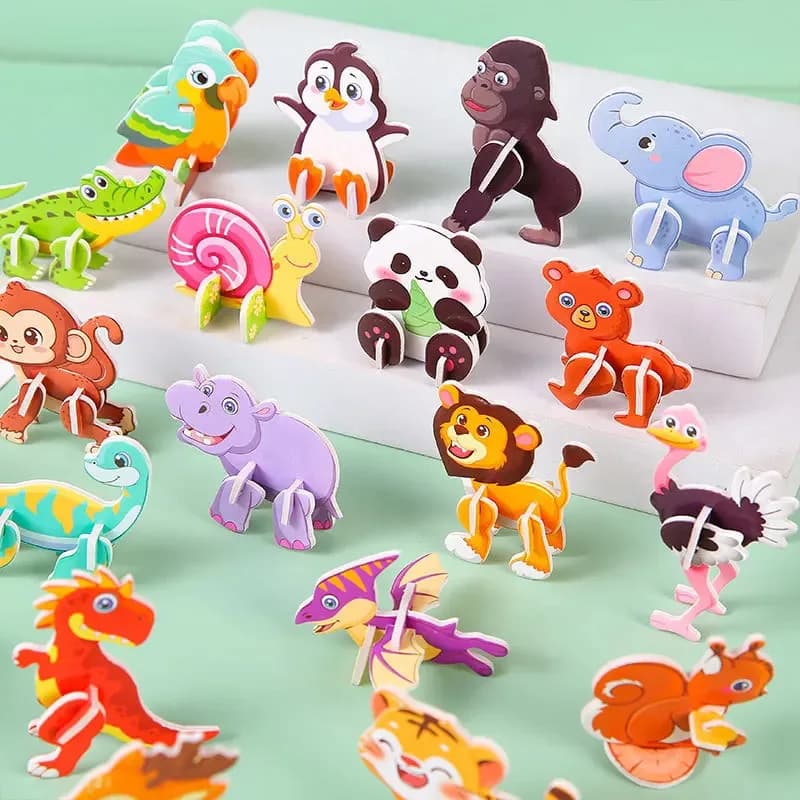 30 Pcs Mini Animal DIY Jigsaw Puzzle Toys Kids Gifts for Classroom Rewards Birthday Party Baby Shower Pinata Filler
