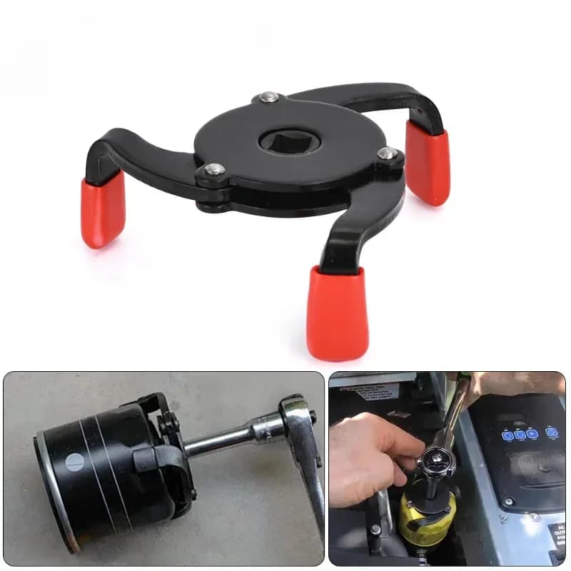 Universal 3 Jaw 3/8" Inch Car Adjustable Oil Filter Remover Wrench Tool 60-95mm 2.4-3.7" Inch Auto Maintenance Tools
