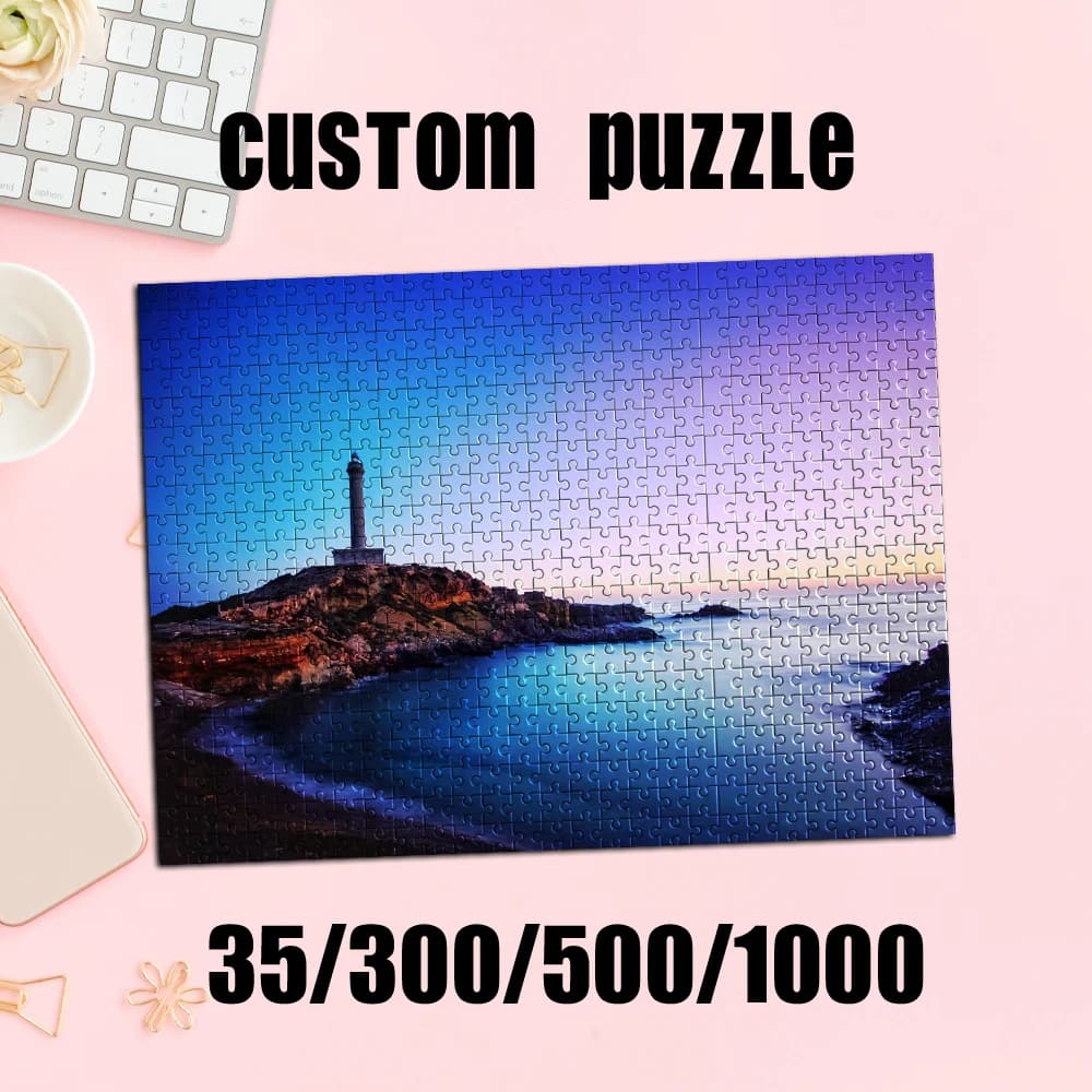 35/300/500/1000pcs Personalized Custom Photo Puzzle scenery photo From Your Photo Custom Puzzle For Adults Photo Jigsaw