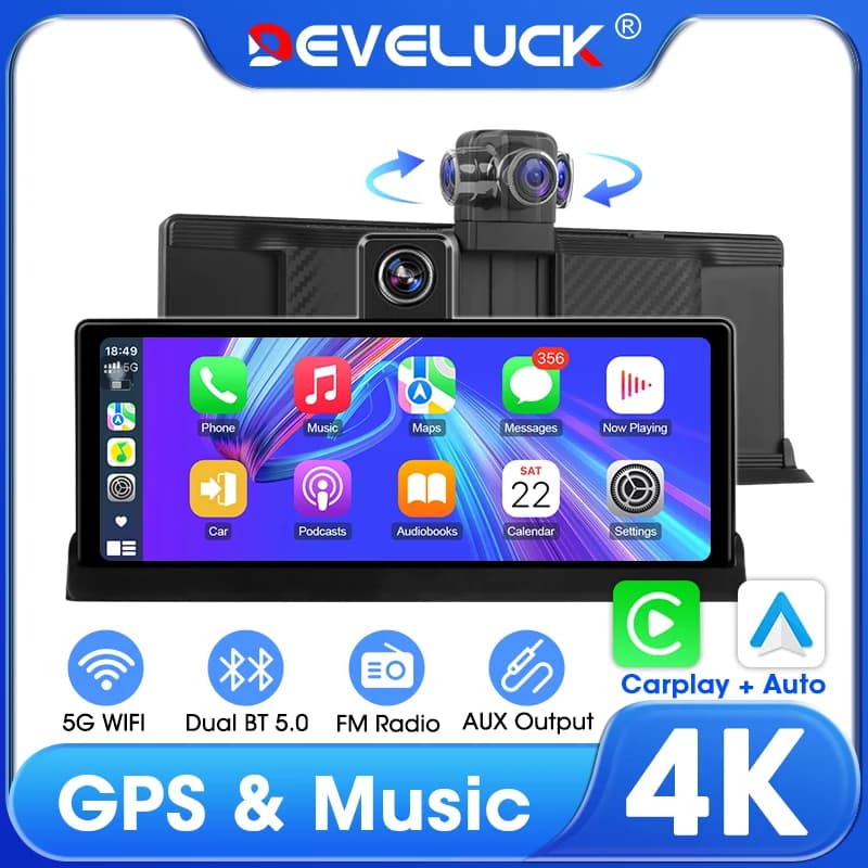 10.26'' Original Car Style Wireless CarPlay Screen Android Auto Rotatable Lens Dash Cam GPS Navigation Dashboard Video Recorder