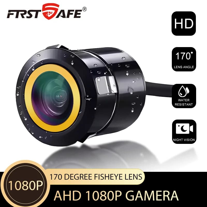 AHD 1920x1080P Fisheye Lens 18.5mm Drill Hole Camera IP67 Waterproof Full Night Vision Flush Mount Vehicle Rear View Reversing