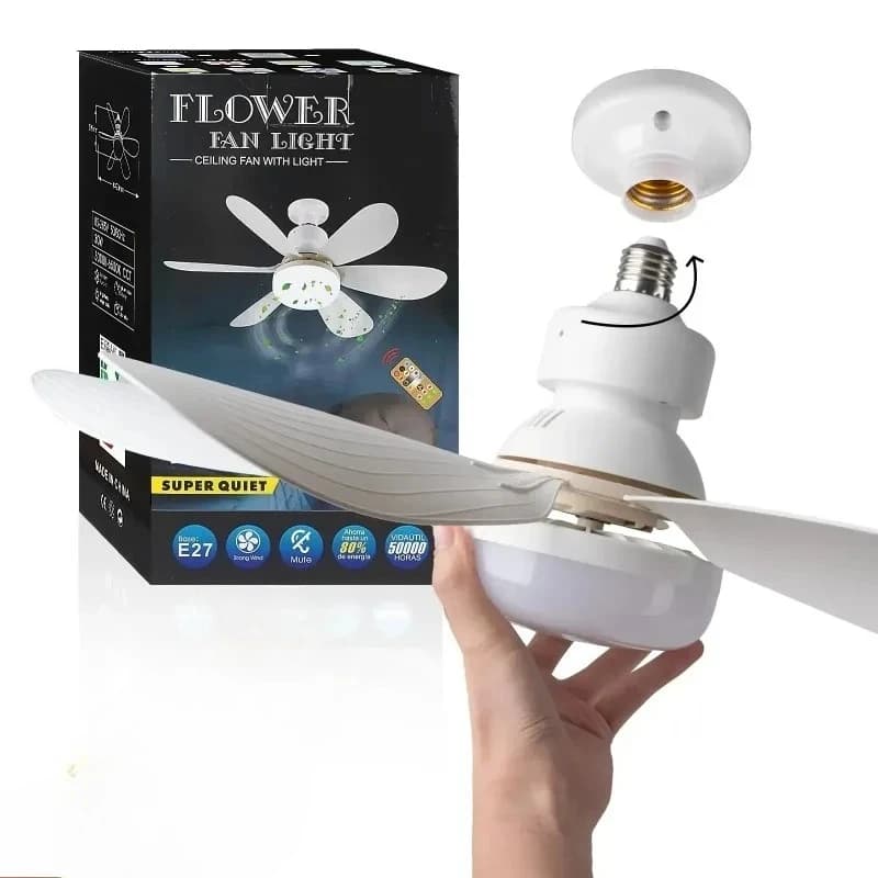LED 30W Ceiling Fan Light E27 with Remote Control for Dimming Suitable for Living Room Study Household Use 85-265V 선풍기