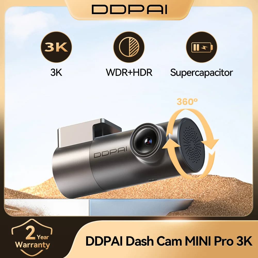 DDPAI MINI Pro Dash Cam 3K HDR 1620P Car DVR with WiFi Night Vision WDR Voice Control 24H Parking Monitor 143° FOV