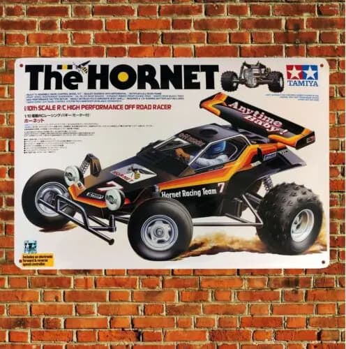 Metal Poster Rc Car Wall Deco Tin Sign Plaque Tamiya Hornet Boxart