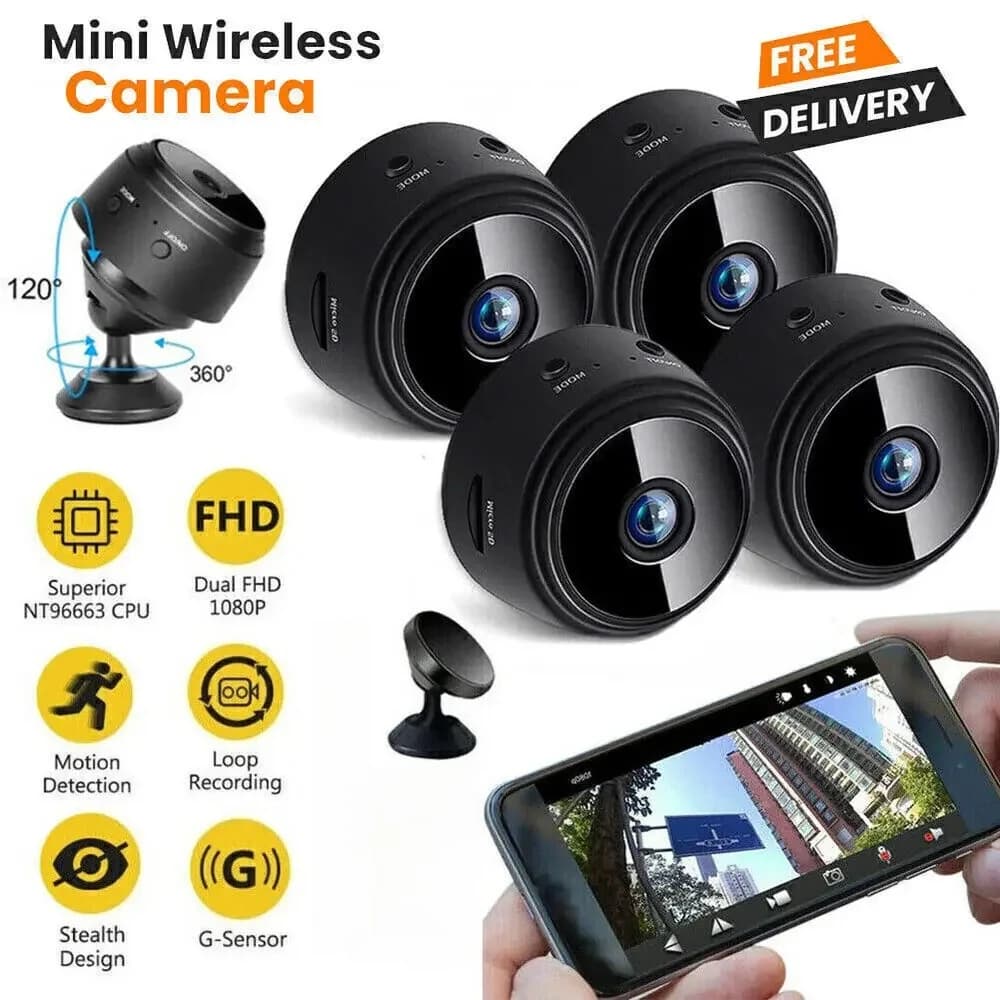 Wireless WiFi Mini 1080P Camera Night Vision Phone Remote View Baby Monitor Pet Nanny Cam Home Office Car Indoor Security