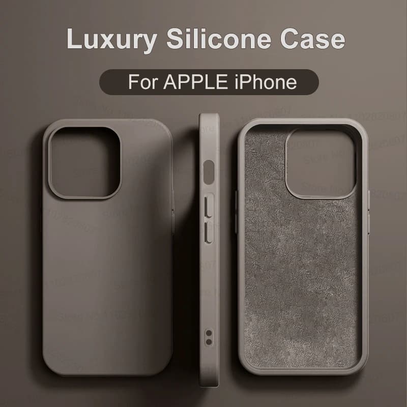 Luxury Shockproof Case For Apple iPhone 11 12 13 14 15 16 17 Pro Max 17 Air Plus Liquid Silicone Cases Cover Phone Accessories