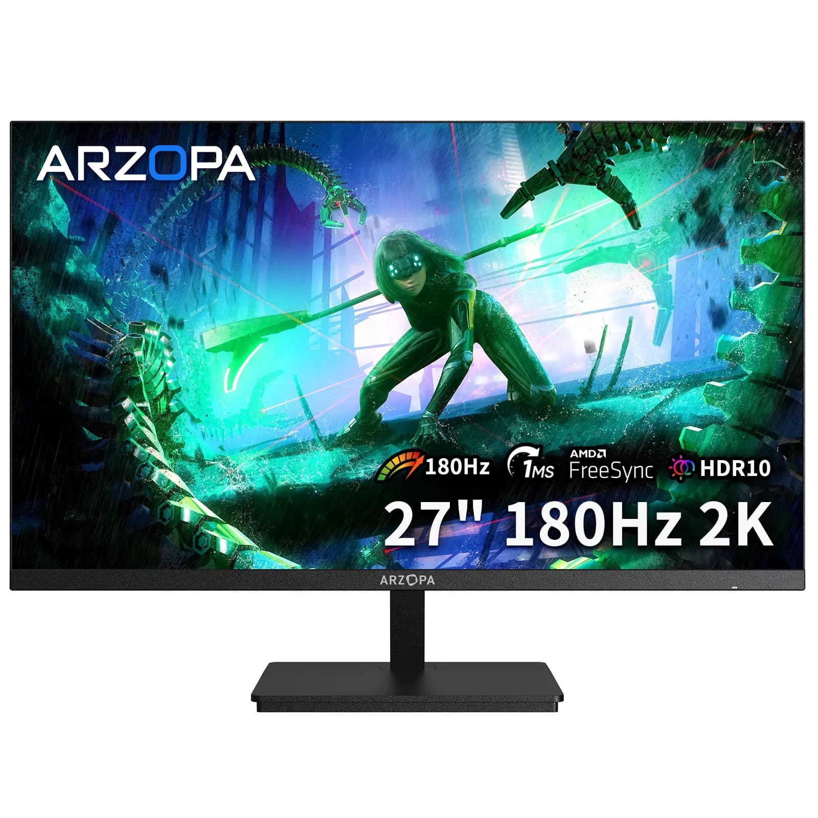 New ARZOPA 27 Inch Monitor 180Hz Gaming Monitor QHD 2K Monitor for PC, 2560*1440, Fast IPS, with Type-C, Samsung DeX Mode, FreeS
