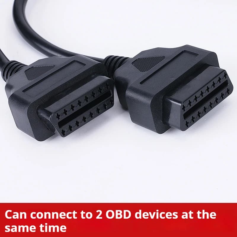 30CM OBD2 16Pin Y Splitter Cable 1 Male to Dual Female OBDII Extension Wire Car Diagnostic Scanner Adapter