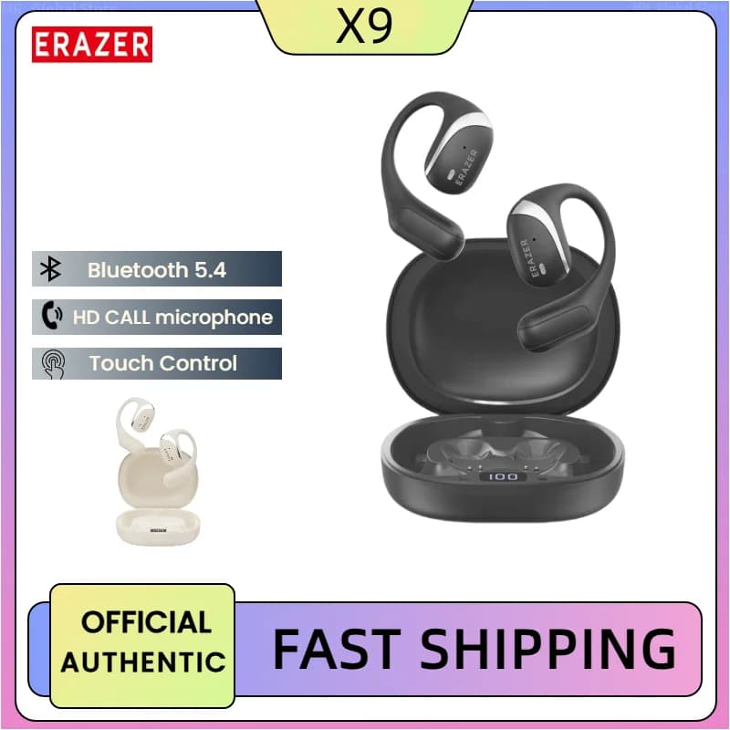 Original ERAZER X9 Wireless Headphones OWS HiFi Stereo Sports Open Bluetooth Earphones with Mic Call Noise Reduction Waterproof