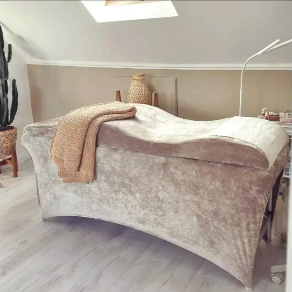 Lash Extension Bed Curved Design 30D High-Density Foam Velvet Massage Mattress Topper for Beauty Salon  Lash Bed Mattress