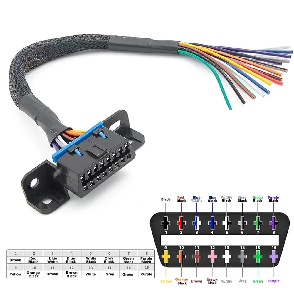 OBD2 16pin Male Plug Extension Cable OBDII J1962F Automotive Scanner Cable for Car Diagnostic Auto Tool OBD 2 Connector Cables
