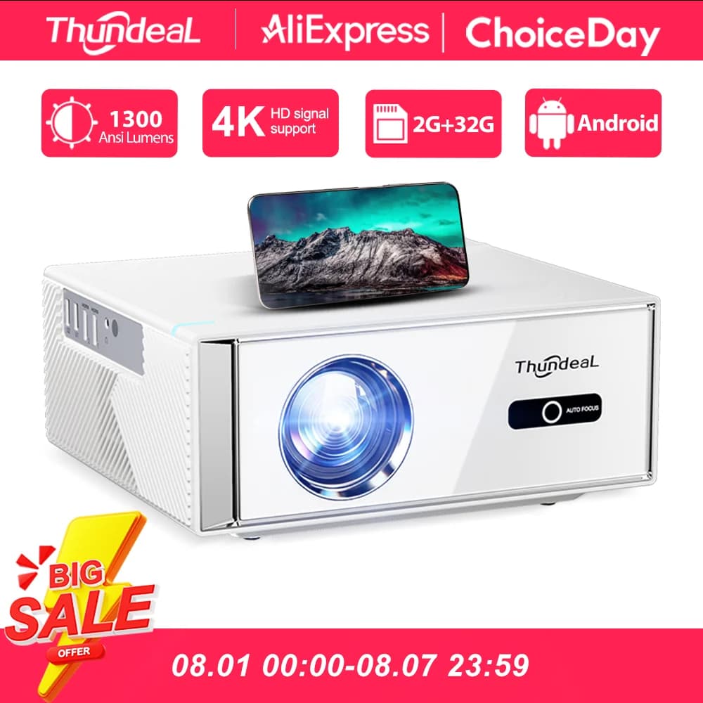 ThundeaL TD95W Android Projector Full HD 1080P WiFi 2K 4K Home Cinema Portable Smart TV Video Movie Meeting Led TD95 Projecter
