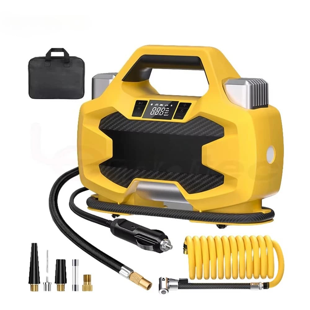 12V ABS Material Car Air Pump with LED Light Digital Display Smart Tire Inflator for Motorcycle Bike Ball