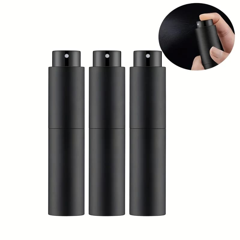 10ml Travel Perfume Sprayer, Refillable Cologne Container, Empty Dispenser Spray Bottle for Mini Sprayer Size (Black)
