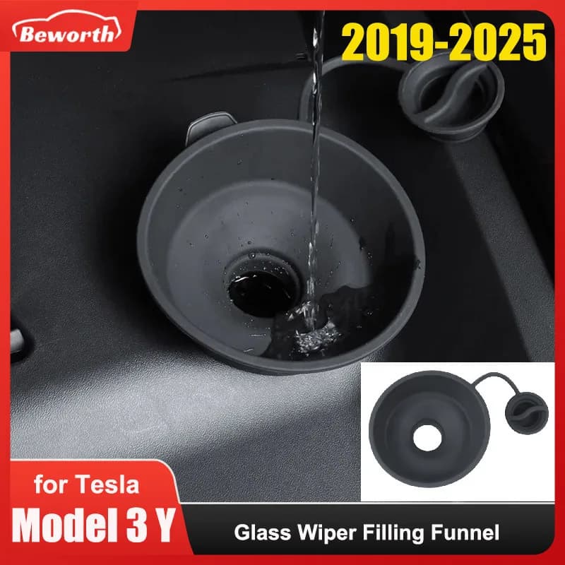 For Tesla Model Y Juniper 2025 Mode 3 2024 Highland Glass Wiper Filling Funnel Filler Enlarged Leakproof Windshield Accessories