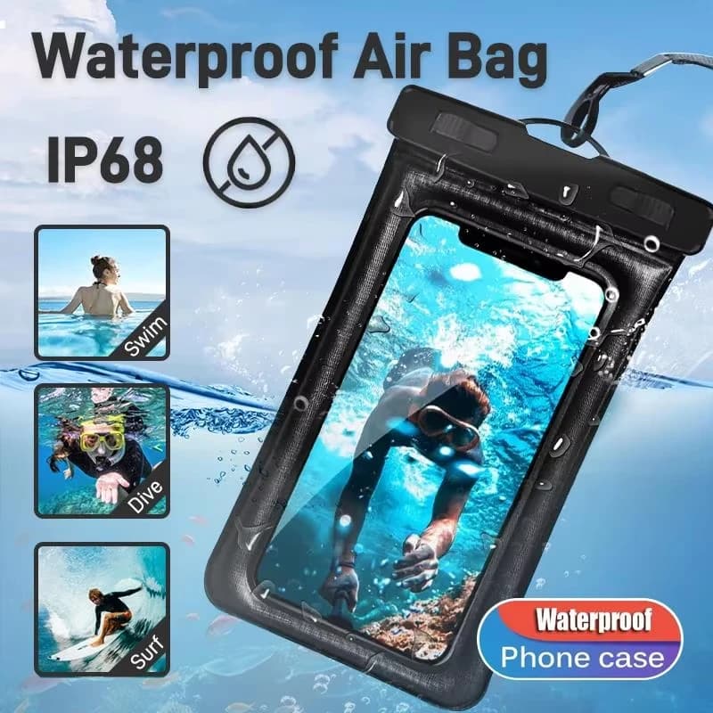 New Floating Airbag Waterproof Swimming Bag Phone Case For iPhone Samsung Xiaomi Redmi Huawei Google OPPO Vivo Phone Cover