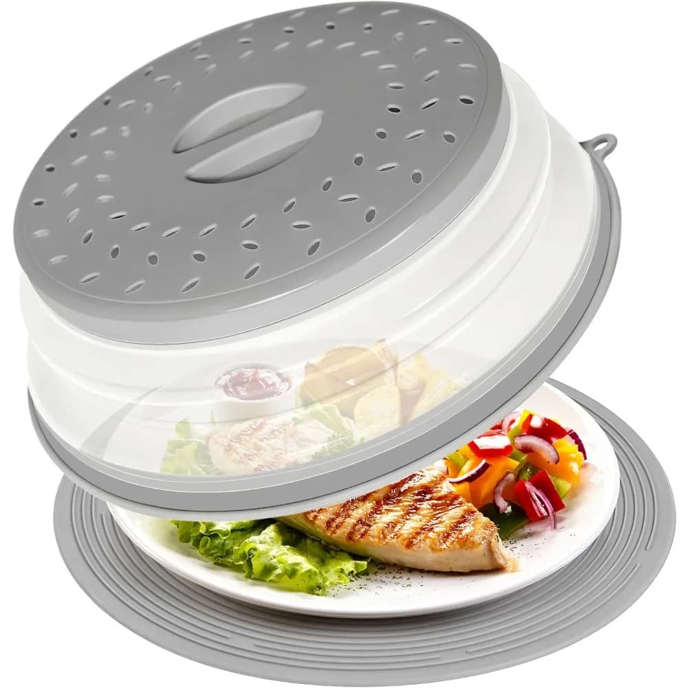 Microwave Splash Guard, Foldable Microwave Cover with Hook and Hole, Splash Guard for Plates and Bowls, Kitchen Tools, BPA Free