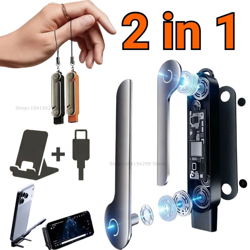 240W Charge Wire Bracket with Invisible Support Foldable Phone Holder USB Type C Flat Charger Charging Cable C Kick Cable Stand