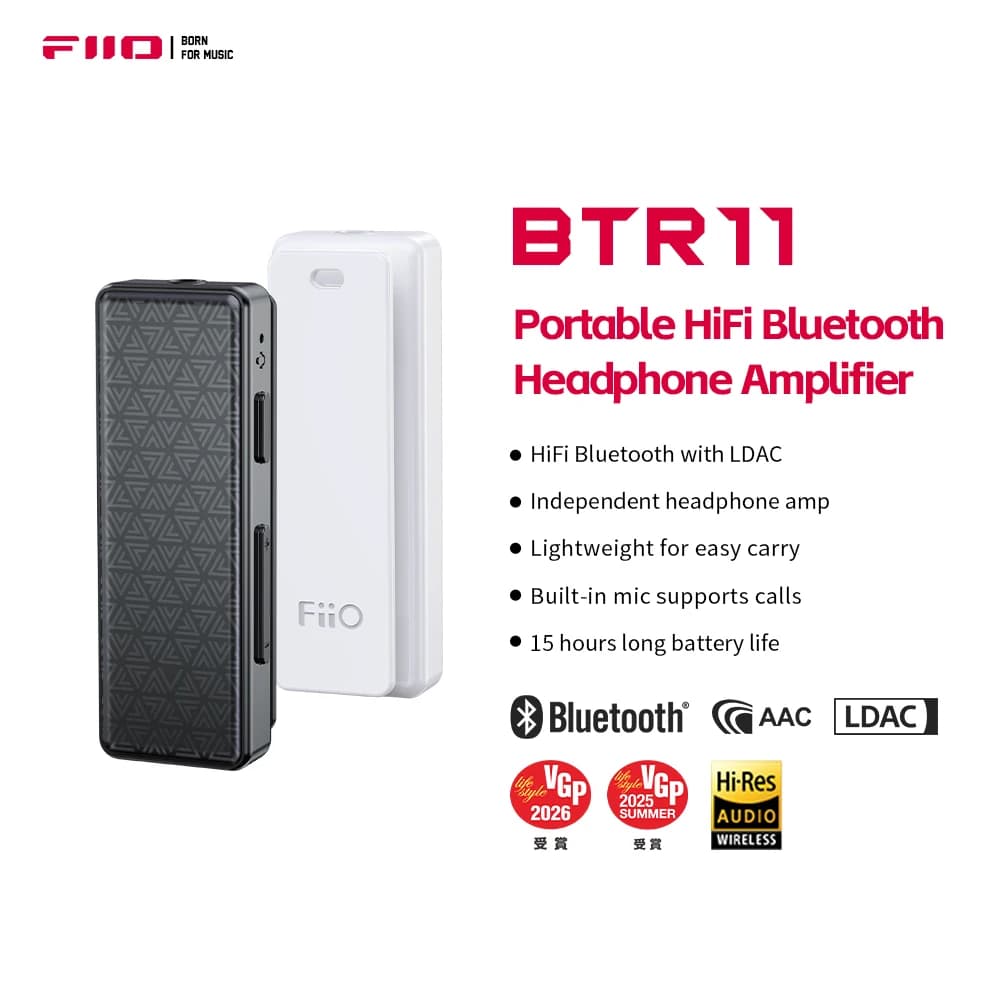 FiiO BTR11 Bluetooth 5.3 Receiver LDAC 3.5mm Wireless Audio Headphone Amplifier Adapter