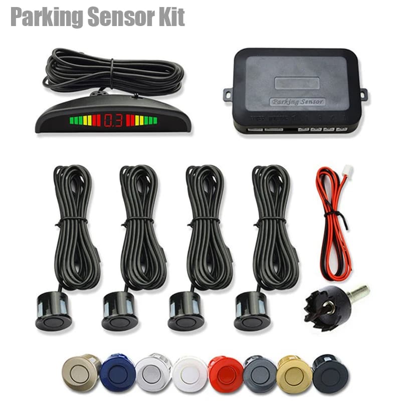 Car LED Parking Sensor Kit with 4 Radar Accurate Digital Display of Obstacle Distance Alarm Parktronic Kit Suitable For Most Car