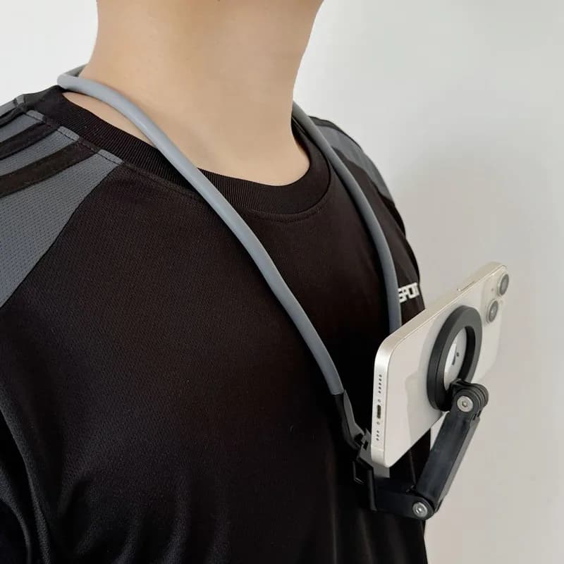 Magnetic Hanging Neck Stand for iPhone Wearable Mobile Phone Holder with Tripod Function Video Selfie Stick Suporte for Magsafe