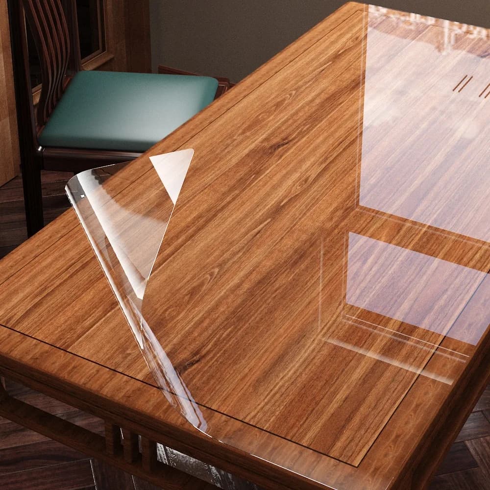 Transparent PVC Desktop Protective Film Soft Glass Tablecloth Waterproof Oil Resistant Table Mat Scratch Resistant Dining Cover