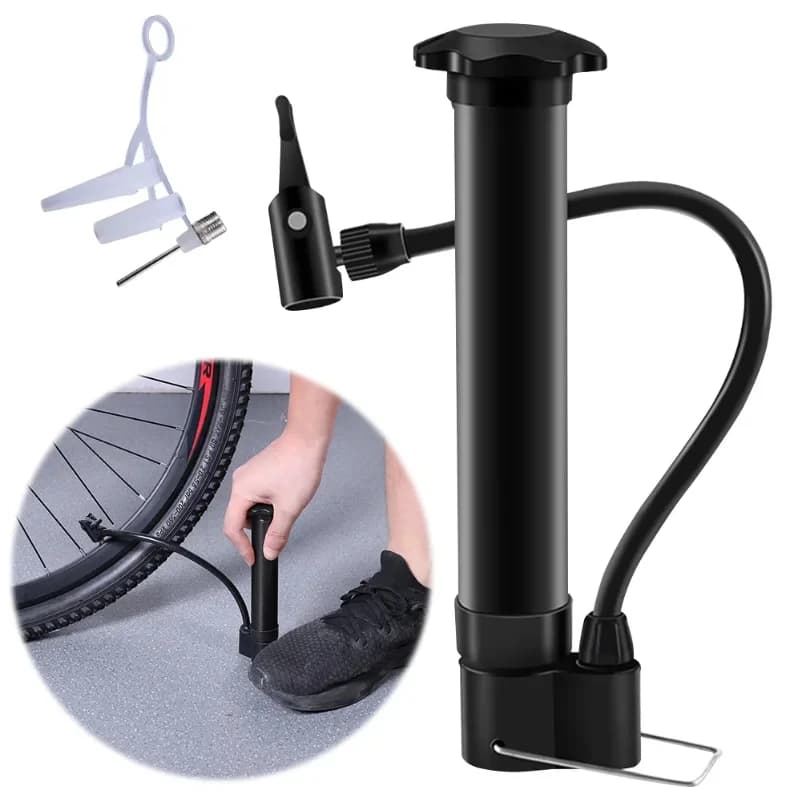 Portable Bicycle Pump Valve 80PSI Lightweight Balloon Manual Air Pump MTB Road Bike Tire Inflator Cycling Accesories