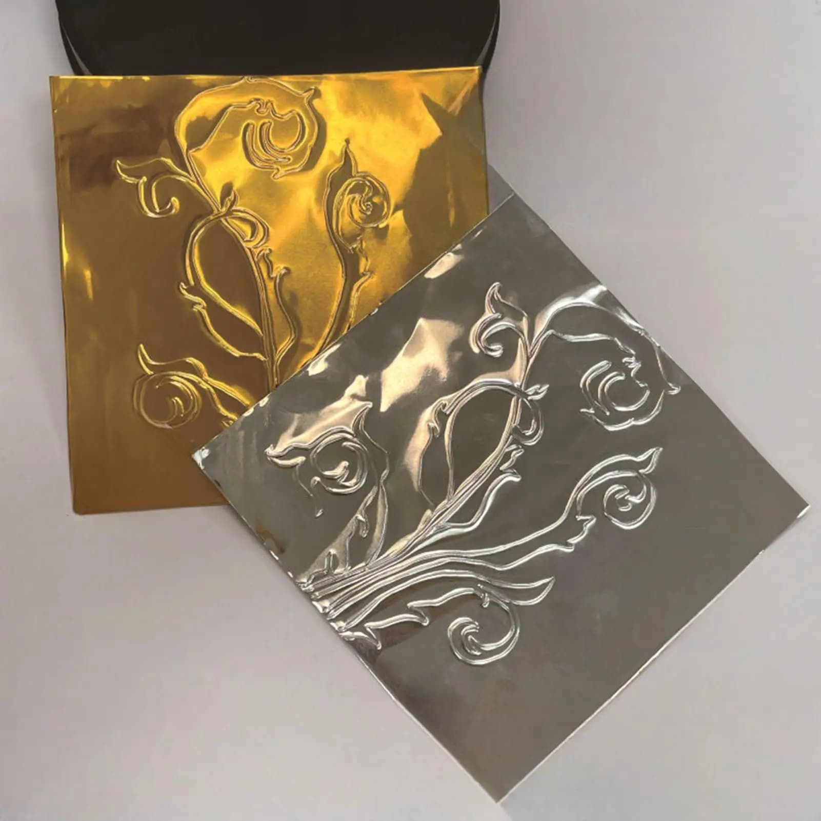 Foil Paper For Crafts 100 Pieces Shiny Aluminum Metal Foil Paper Art Project Engraving Tools For Painting Nails Handicrafts