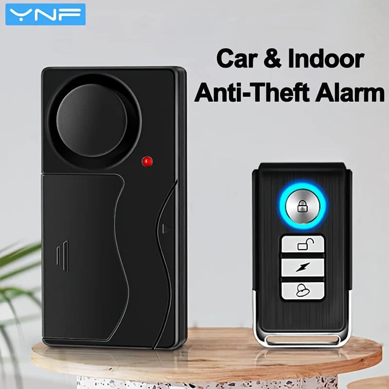 YNF 110dB Vibration Anti-Theft Alarm, 10 Sensitivity Levels, Wireless Remote Alarm for Motorcycle Car E-Bike