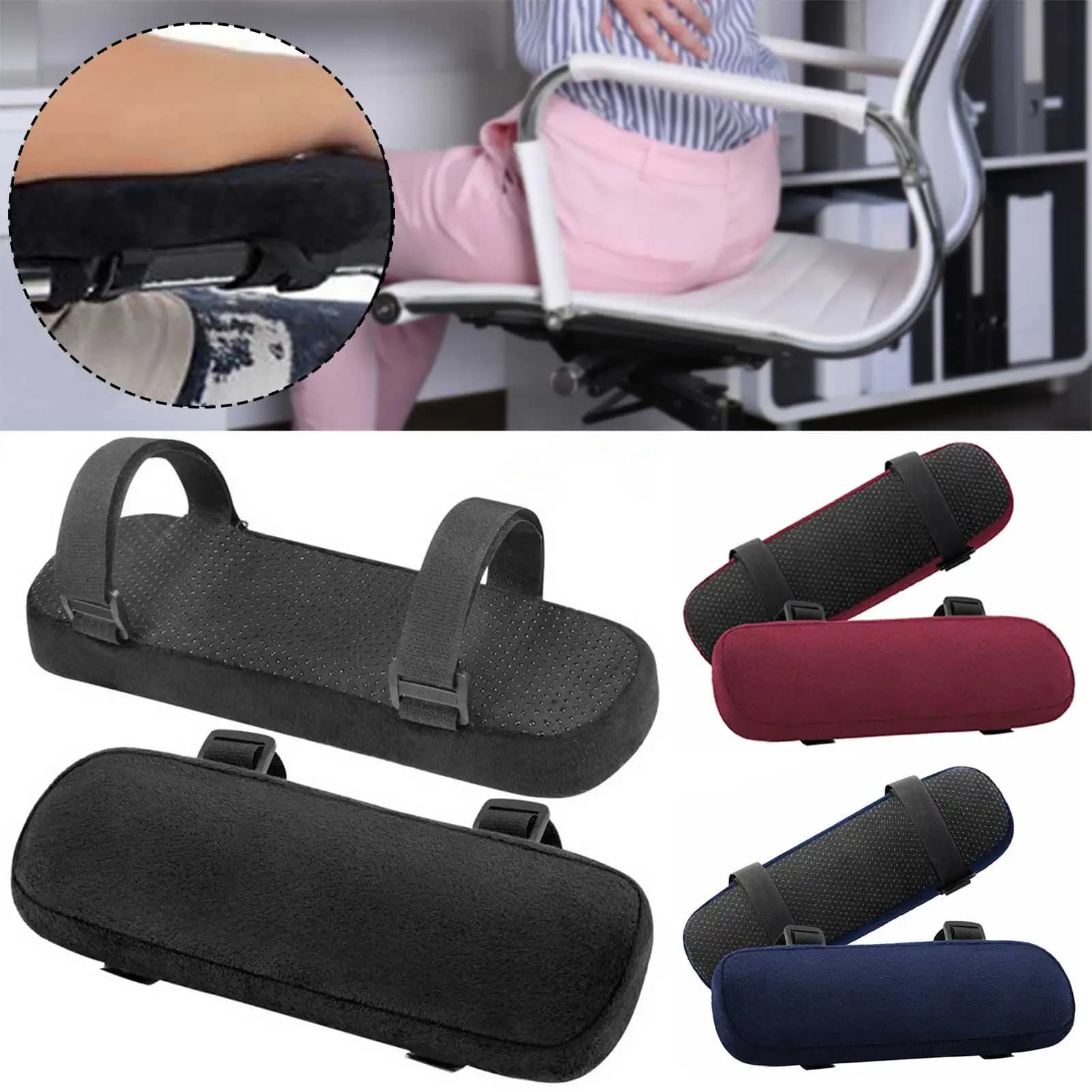 2Pcs Chair Armrest Cushions,Soft Memory Foam Home/Office Chair Arm Rest Covers Computer Gaming Elbow Cushion,Removable Washable