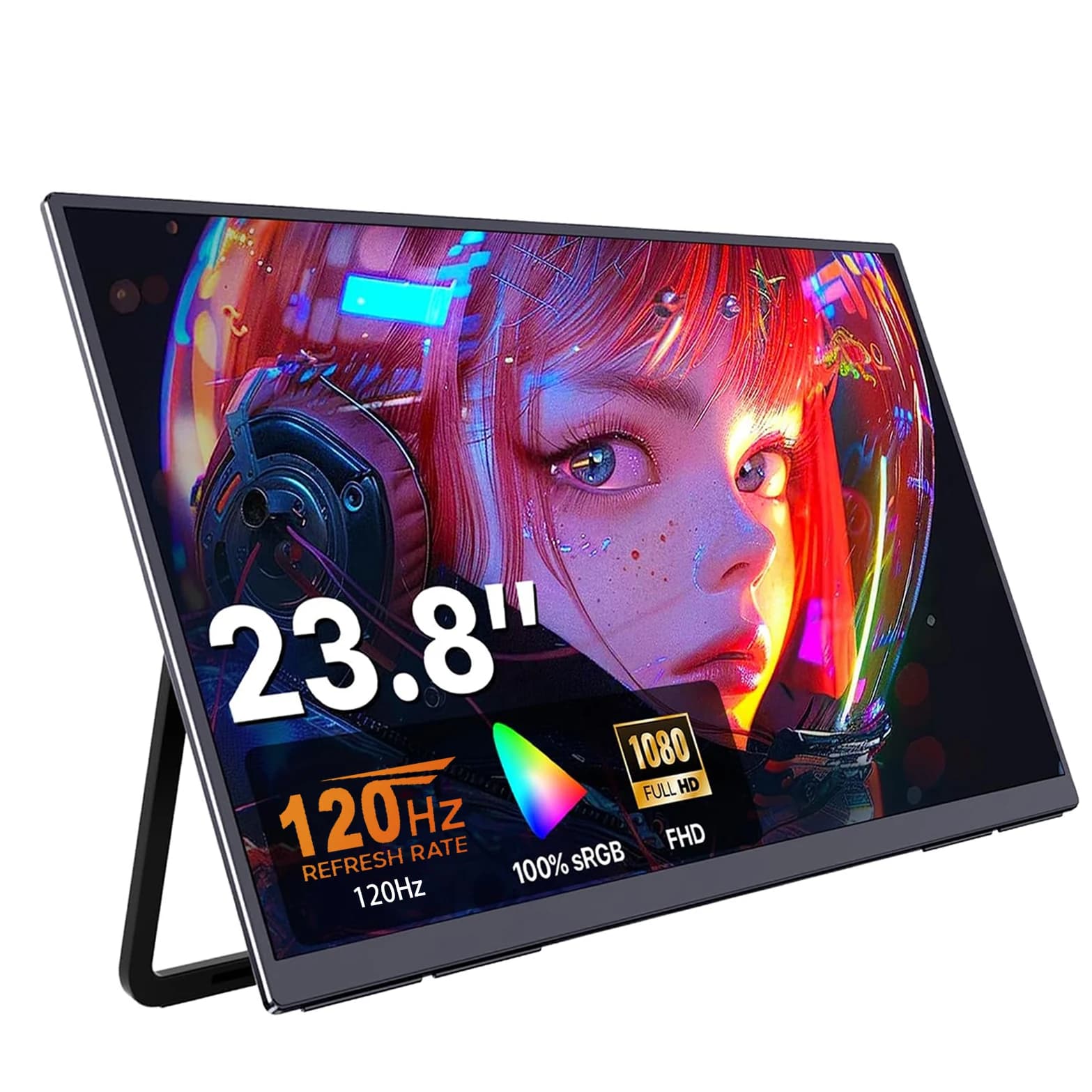 23.8 Inch 120Hz Portable Monitor 100%sRGB With VESA Hole Back Bracket Laptop Extended Display IPS Computer Display for Laptop PC