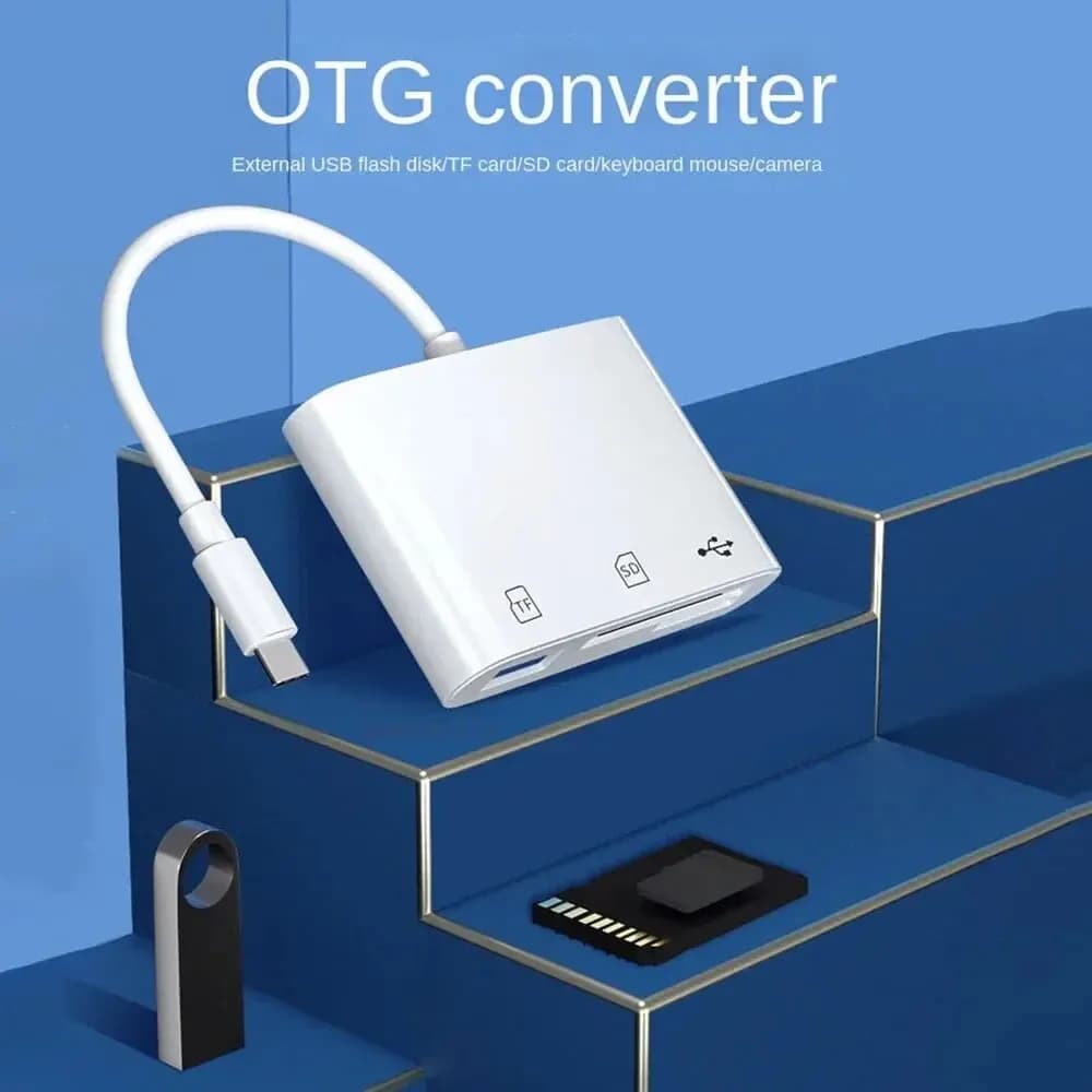 USB C Hub Adapter 3 in 1 Type C to TF CF SD Card Reader For MacBook Huawei Samsung Xiaomi Phone Memory Card Converter
