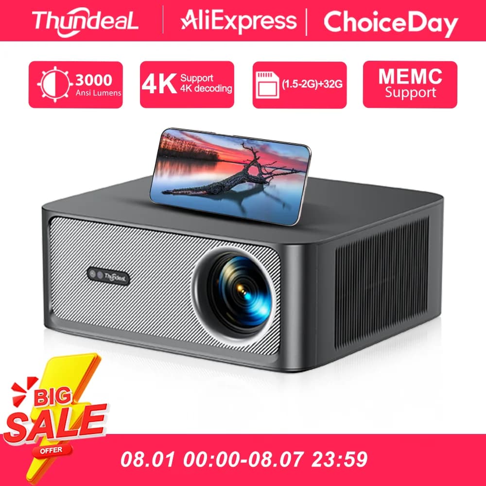 ThundeaL 3000Ansi 4K Full HD Projector TD98Pro 2G 32G Home Theater WiFi Android Portable Samrt TV Cinema TD98 Pro Beam Projector