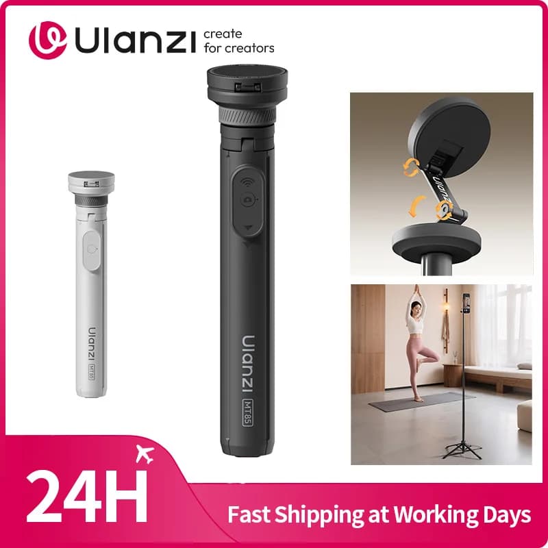 Ulanzi MT-85 Automatic Phone Tripod Magsafe Selfie Stick for iPhone 17 16 15 Pop Open Tripod Floor Stand for Outdoor Travel Vlog