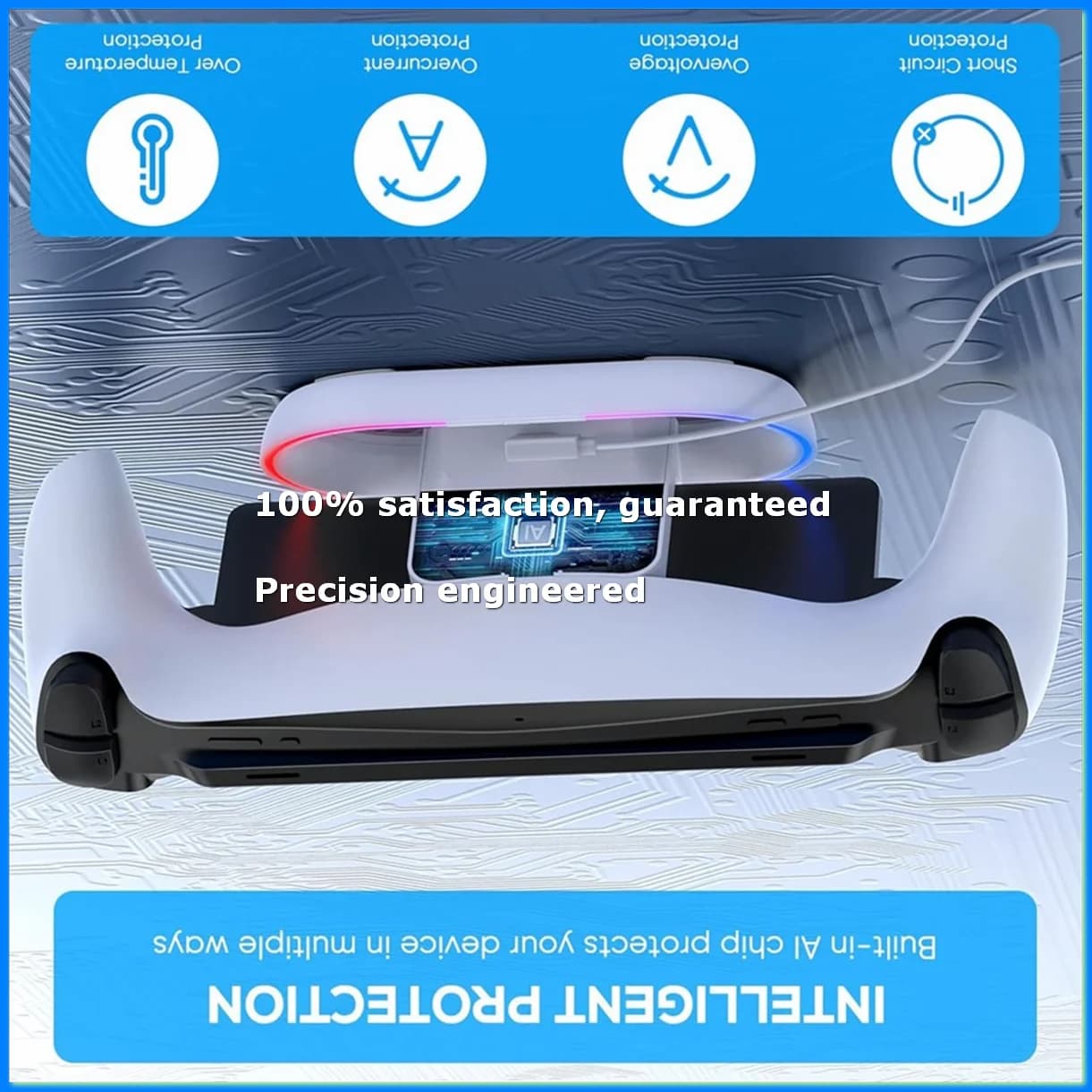 Charging Dock Station for Portal, Charger Stand for Portal with RGB Light and USB C Charging Cable-AD23