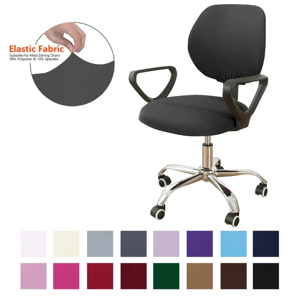 Spandex Stretchable Desk Office  Computer Chair Seat Covers Washable Rotating Backrest  Cushion Pets Protectors Slipcover