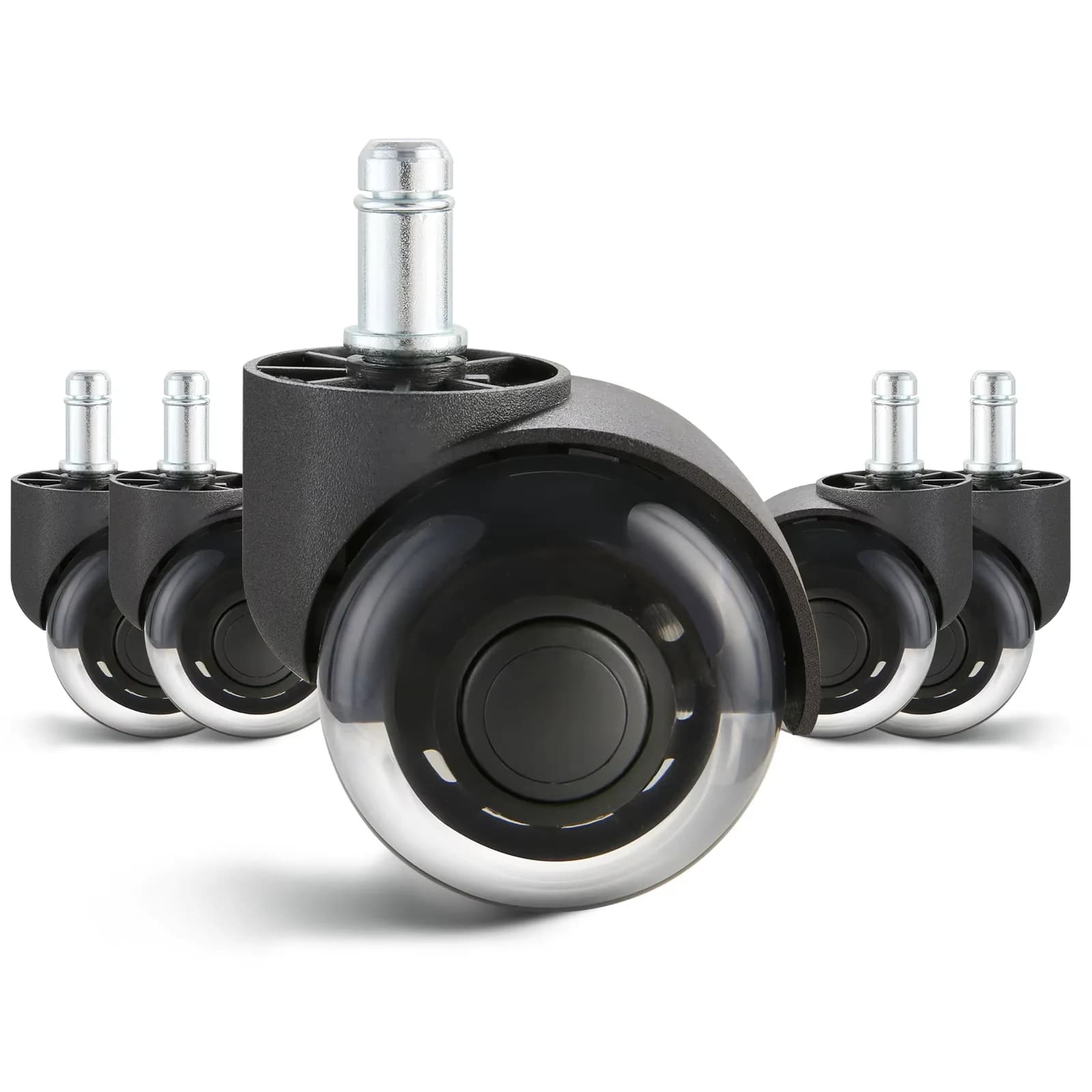 SucceBuy 2/3 inch Set of 5 Office Chair Wheels Replacement Computer Gaming Desk Universal Caster for Hardwood Floors and Carpet