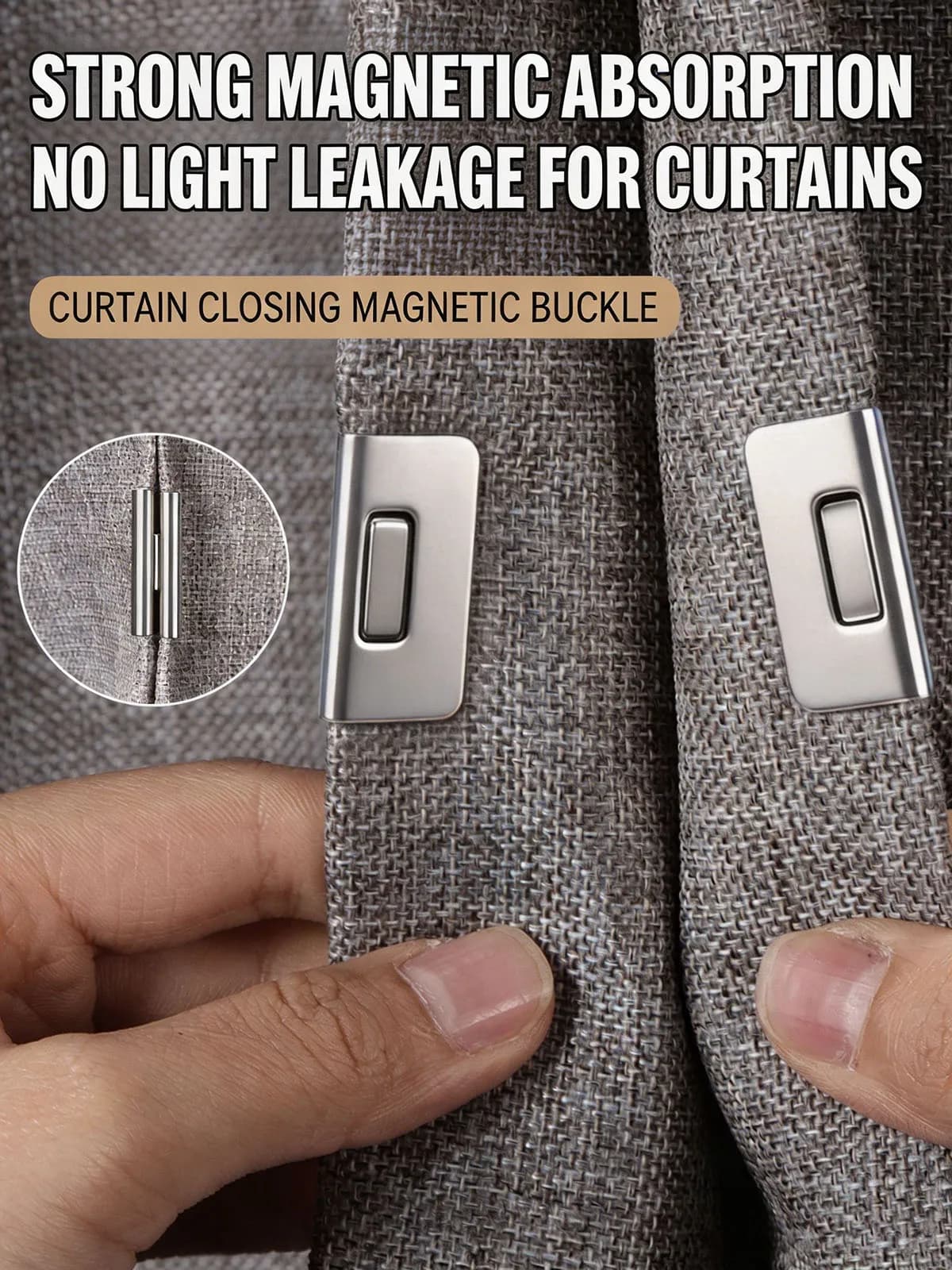 Strong Magnetic Curtain Clips Nail Free Blackout Closure Clips Keep Curtain Closed Prevent Light Leaking For Bedroom Office