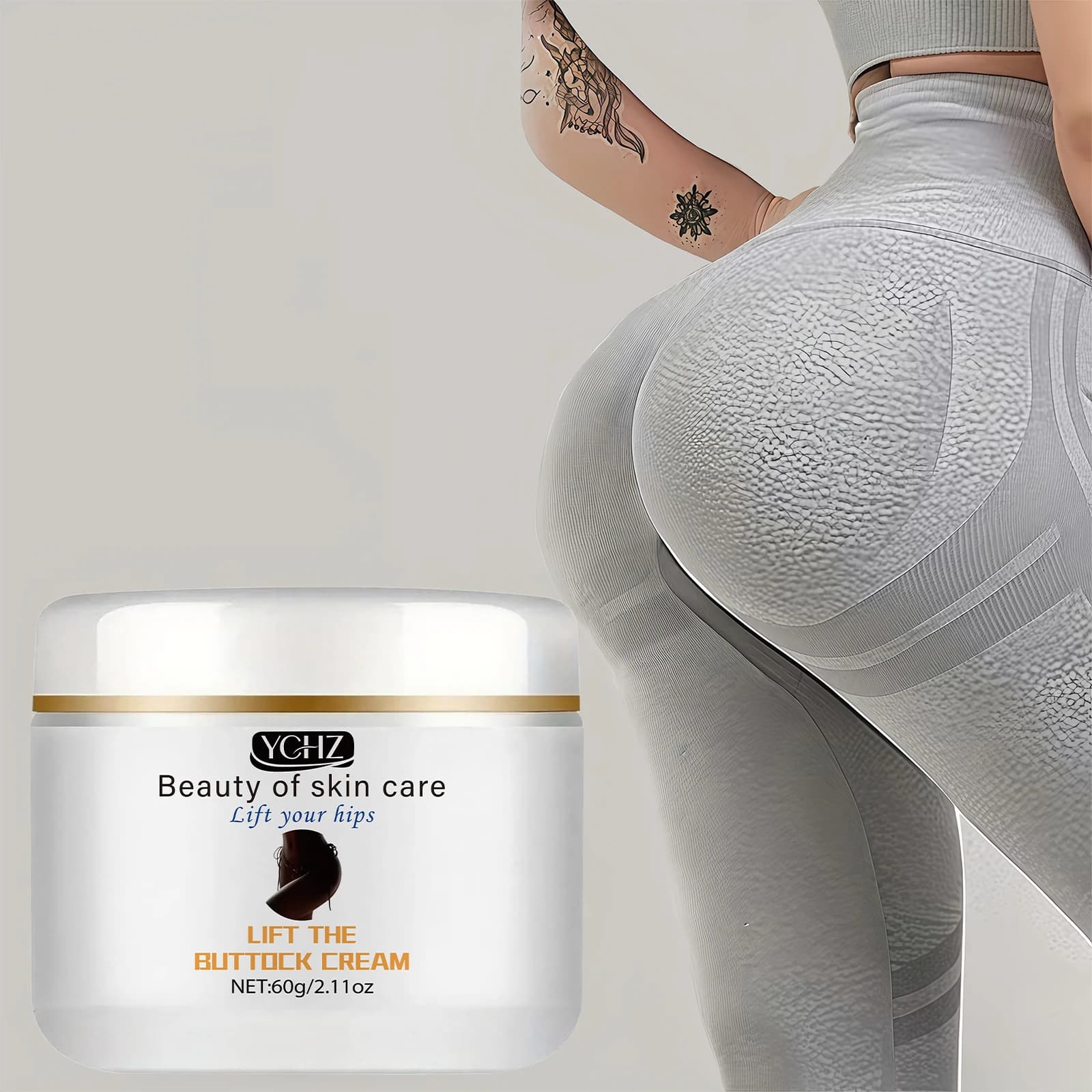 Butt Lift Cream, Containing Vitamin E - Instant Butt Lift and Firming Massage Gel, Suitable for All Skin Types, Moisturizing and Plumping Cream, Designed Specifically for Butt Shaping and Care